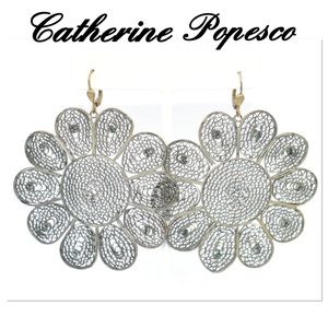 Catherine Popesco Gold Plated Flower Earrings